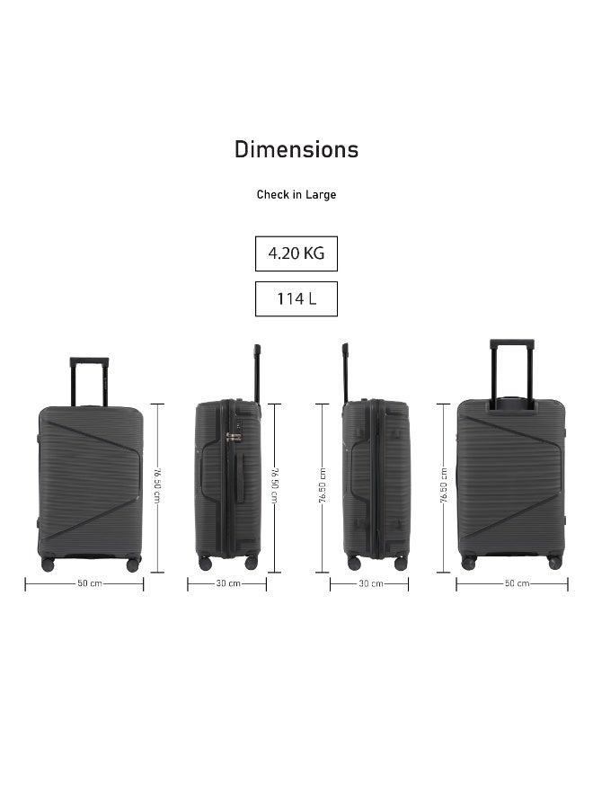 ايجل اكسبريس حقيبة السفر الترولي إيجل إكسبريس كروزر إيليت بحجم 28 بوصة وهيكل صلب وخفيف الوزن من البولي بروبيلين (PP) – رمادي داكن - Image 3